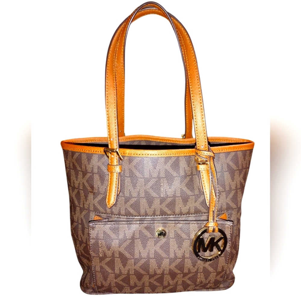 Michael Kors Brown and Tan Shoulder Bag